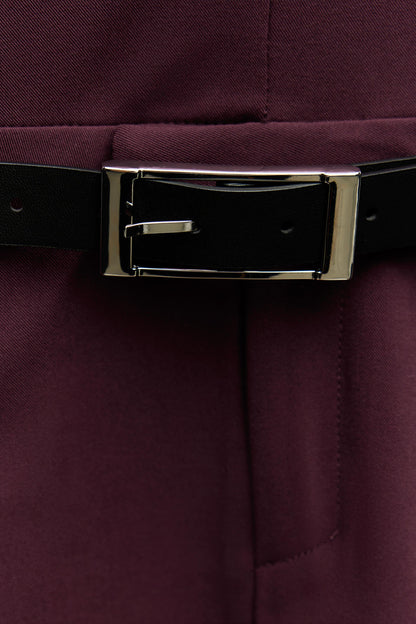 Belen V-neck Belted Mini Dress