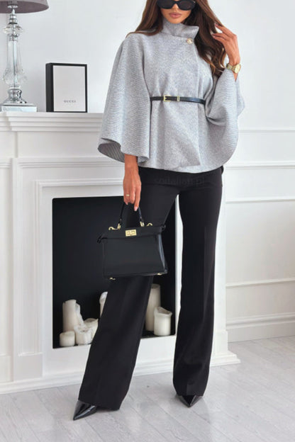 Chic Poncho Cape with Belt