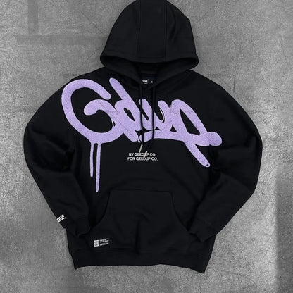 Embroidered Retro Oversized Hoodie