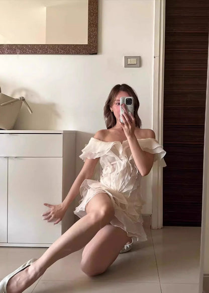 Aurelia - Ruffled Organza Mini Dress