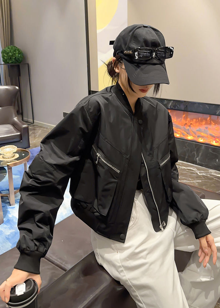 Utility Bomber Jacket – Relaxed Fit with Zipper Pocket Detail