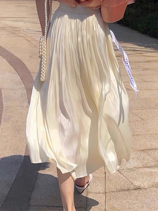 Clara French Style High Rise Vacation Full Skirt