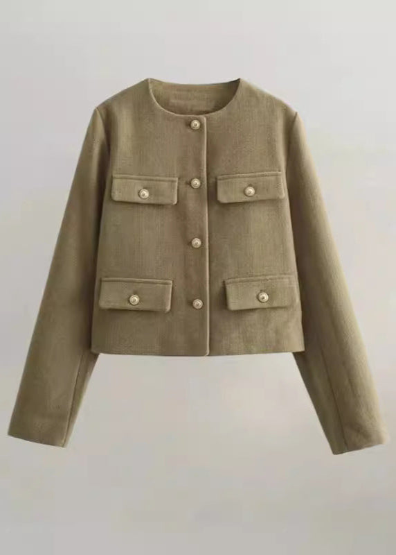 TailoRed Tweed Cropped Jacket – Classic Elegance with Gold Button Accents