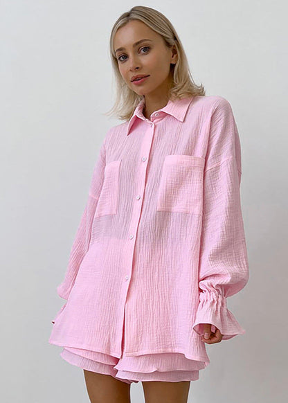 Breeze Cotton - Relaxed Two-Piece Shirt & Shorts Set