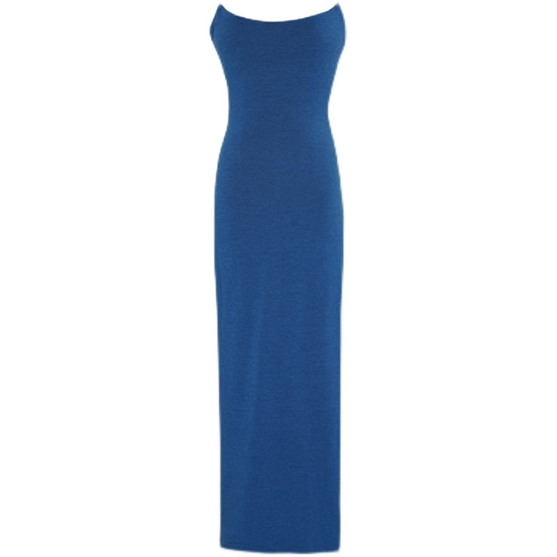 Sexy Low-Cut Backless High-Slit Gown Dress