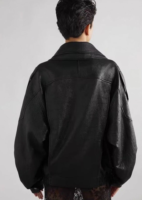 Oversized Leather Biker Jacket – Vintage-InspiRed Statement