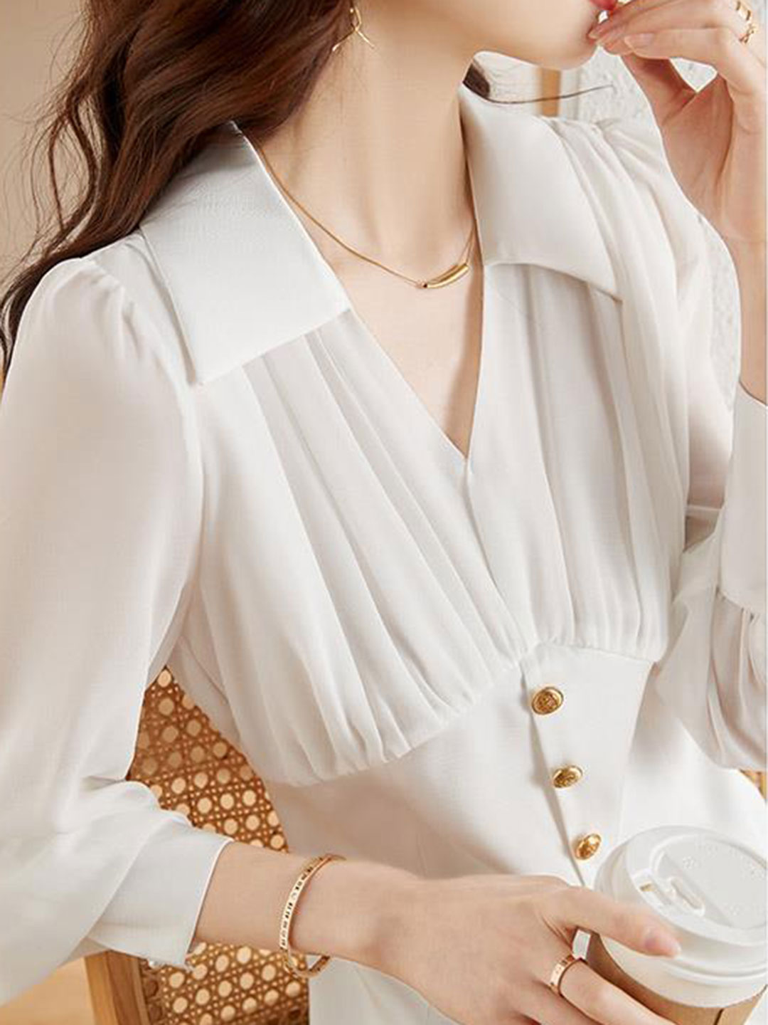Jamie French Style V-Neck Blouse