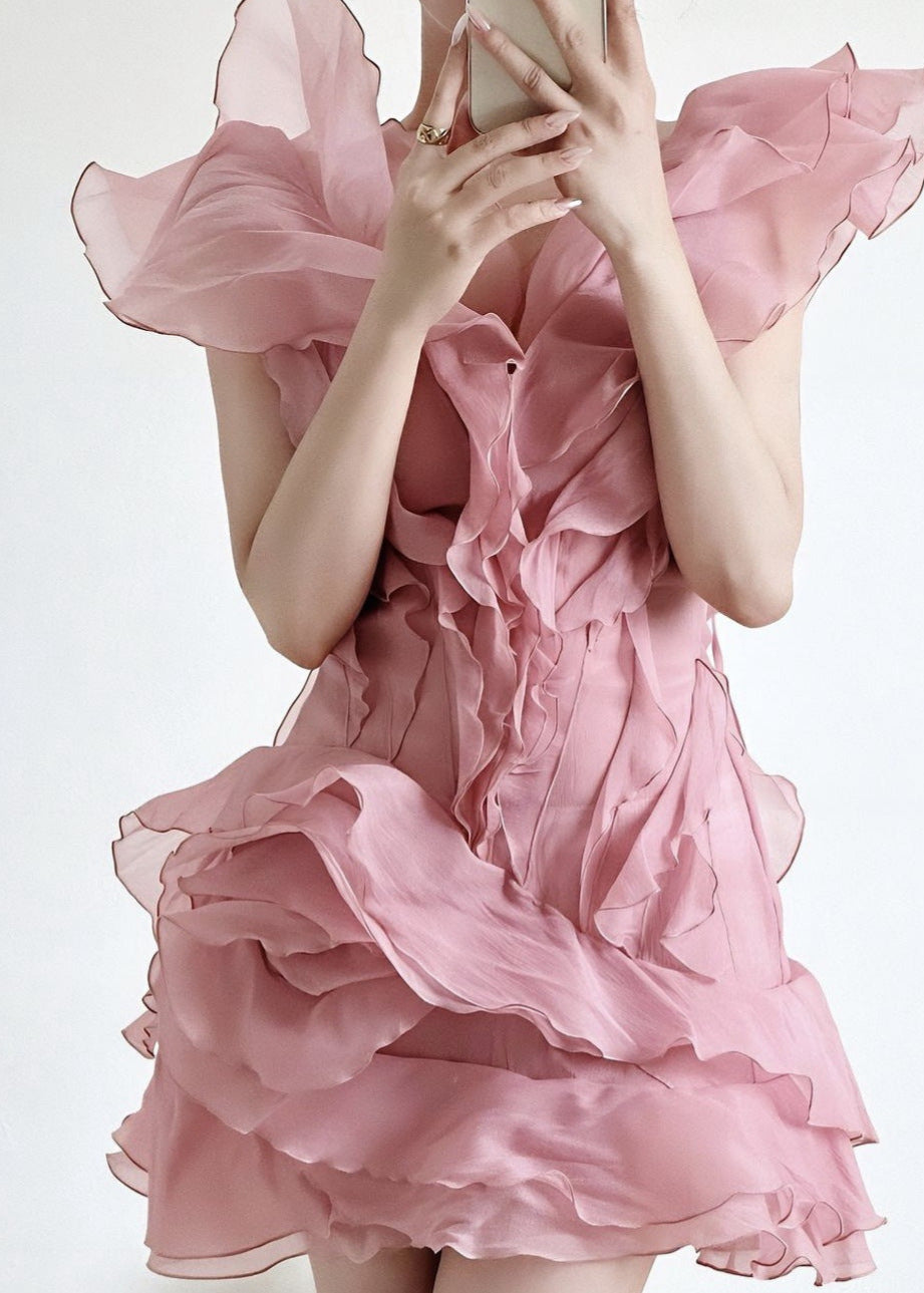 Aurelia - Ruffled Organza Mini Dress