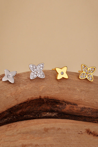 Fashionable Diamond Four-leaf Clover Earrings