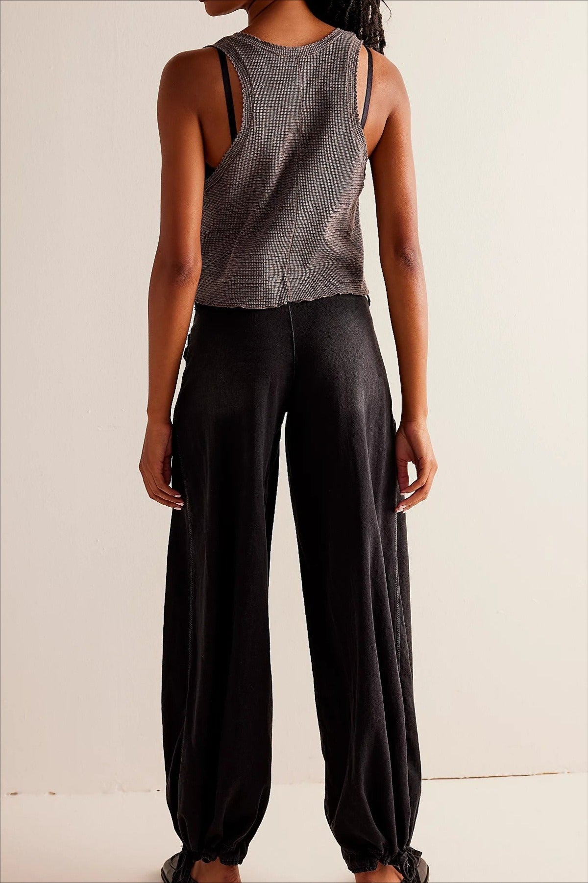 Ruched Mid Rise Wide Leg Jeans