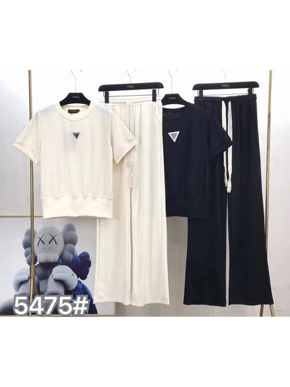 Print B V T-Shirt & Pants Coord Set