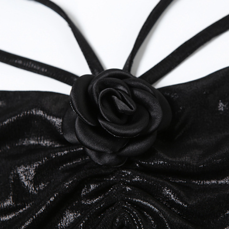 Long sleeve mesh hollow out flower applique cut out top