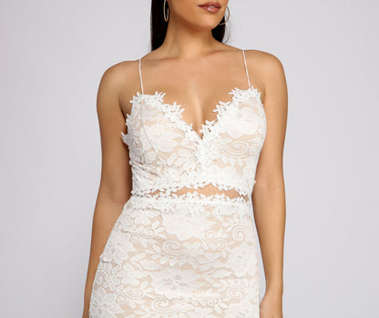 Floral Lace Deep V-Neck Waist Cutout Spaghetti Strap Bodycon Mini Dress