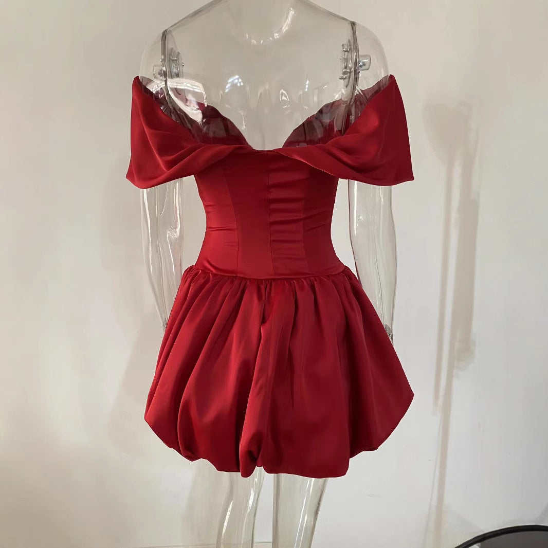V-Neck Fishbone Bodycon Mini Dress Sexy Party Outfit