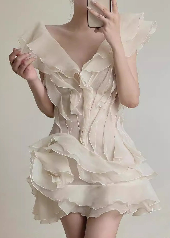 Aurelia - Ruffled Organza Mini Dress