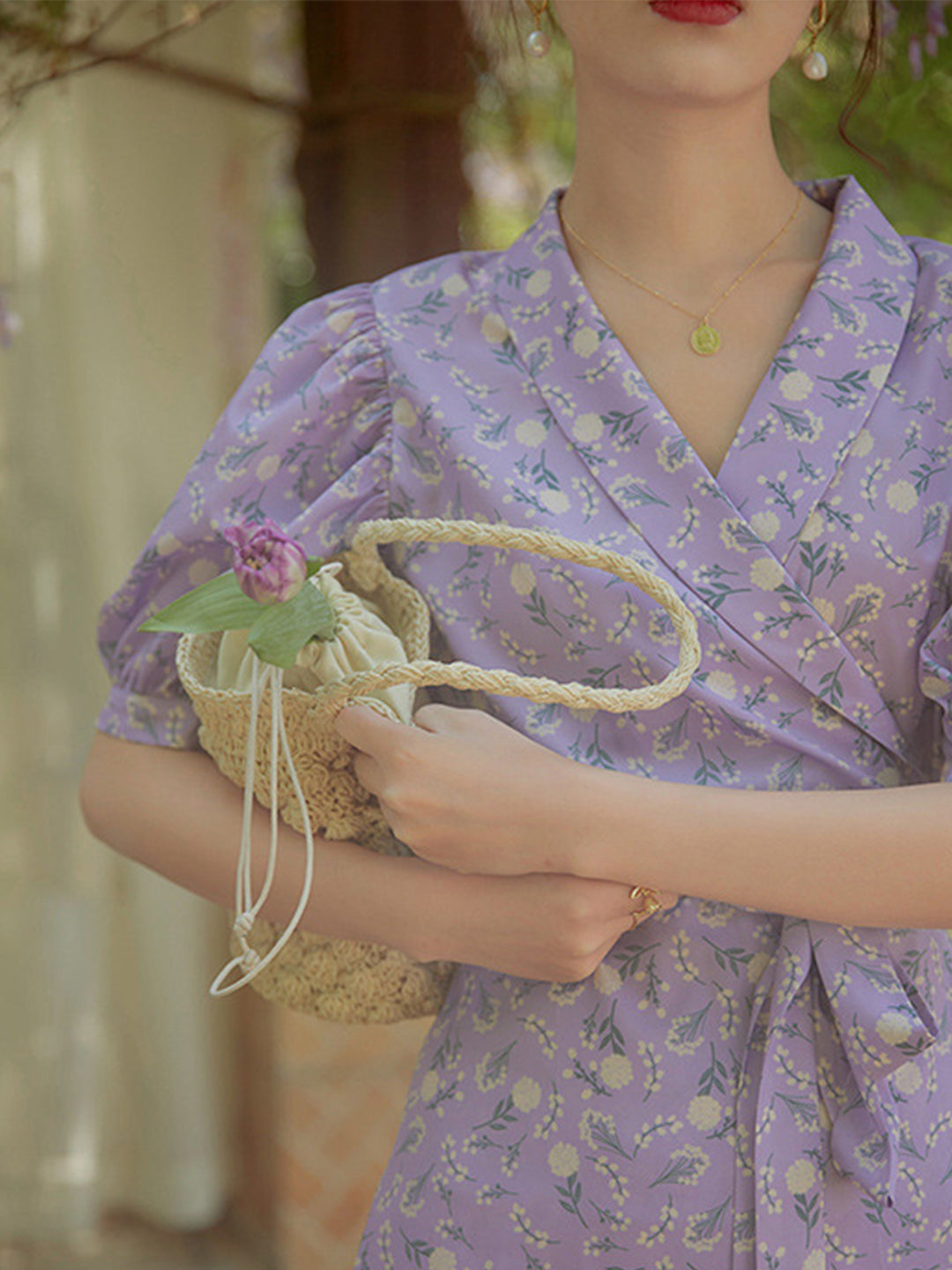 Amy Vintage Floral Puff Sleeve Maxi Dress