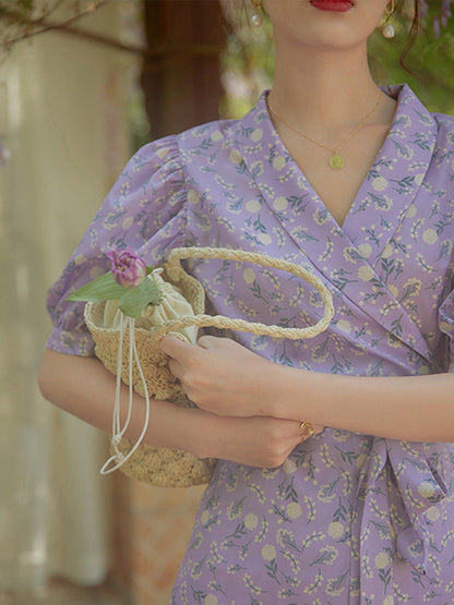 Amy Vintage Floral Puff Sleeve Maxi Dress