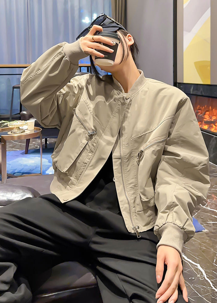 Utility Bomber Jacket – Relaxed Fit with Zipper Pocket Detail