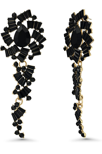 Retro Alloy Acrylic Flower Long Earrings