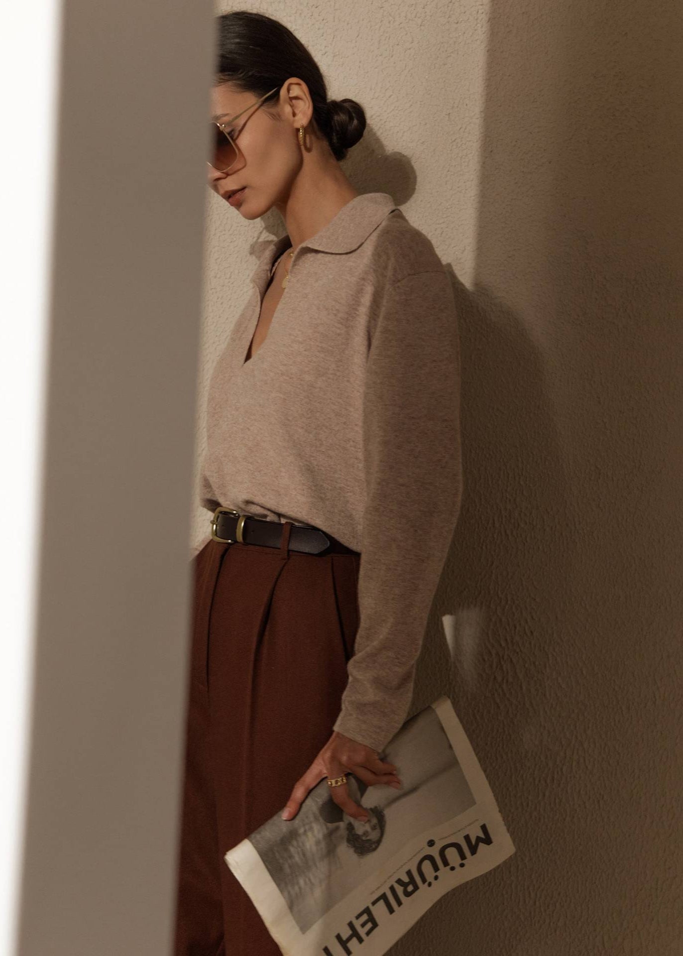 Adele - Soft Knit Polo Sweater