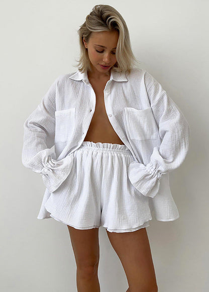 Breeze Cotton - Relaxed Two-Piece Shirt & Shorts Set