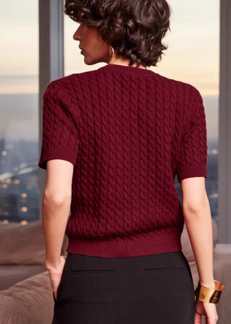 Amira - Cable Knit Button Cardigan