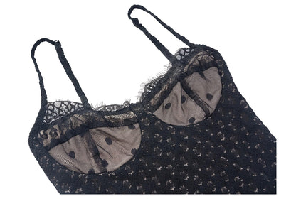 Double-Layer Sheer Polka Dot Dress