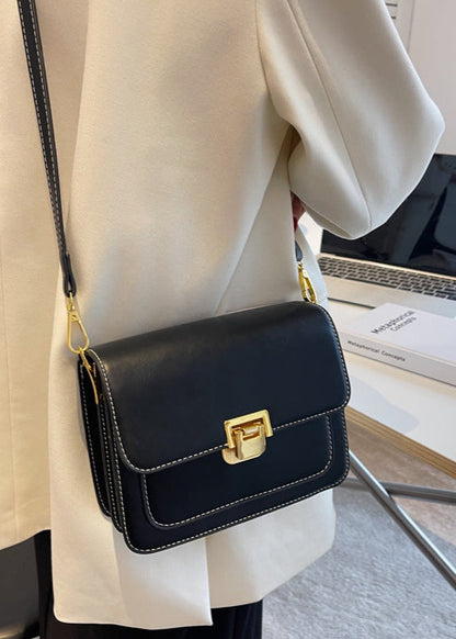 Alviera - Two-Tone StructuRed Crossbody Bag with Gold Clasp