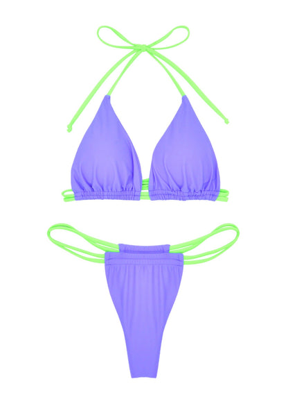Neon Edge - One-Piece Swimsuit with Contrast Strap Detailing