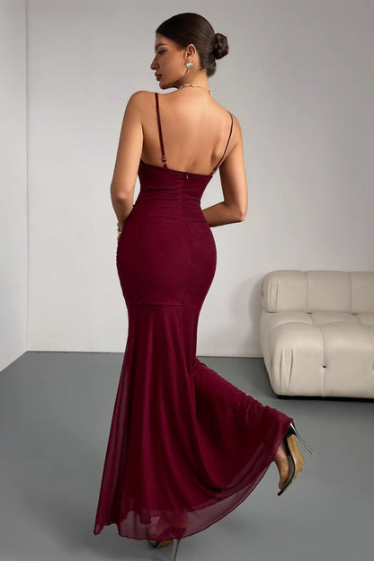 Sexy Ruched Slip Corset Formal Dress