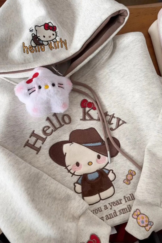 Whimsical Cartoon Print Pullover Hoodie