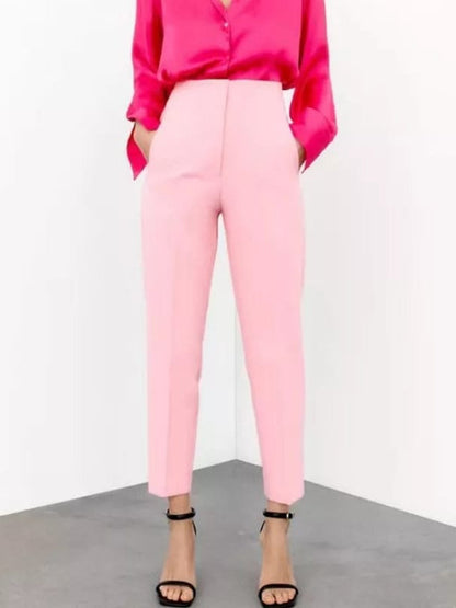 Black High Waist Ankle Length Pants