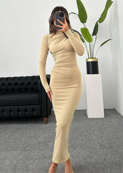 Luxe Slim-Fit Elegant Long Sheath Dress for Women