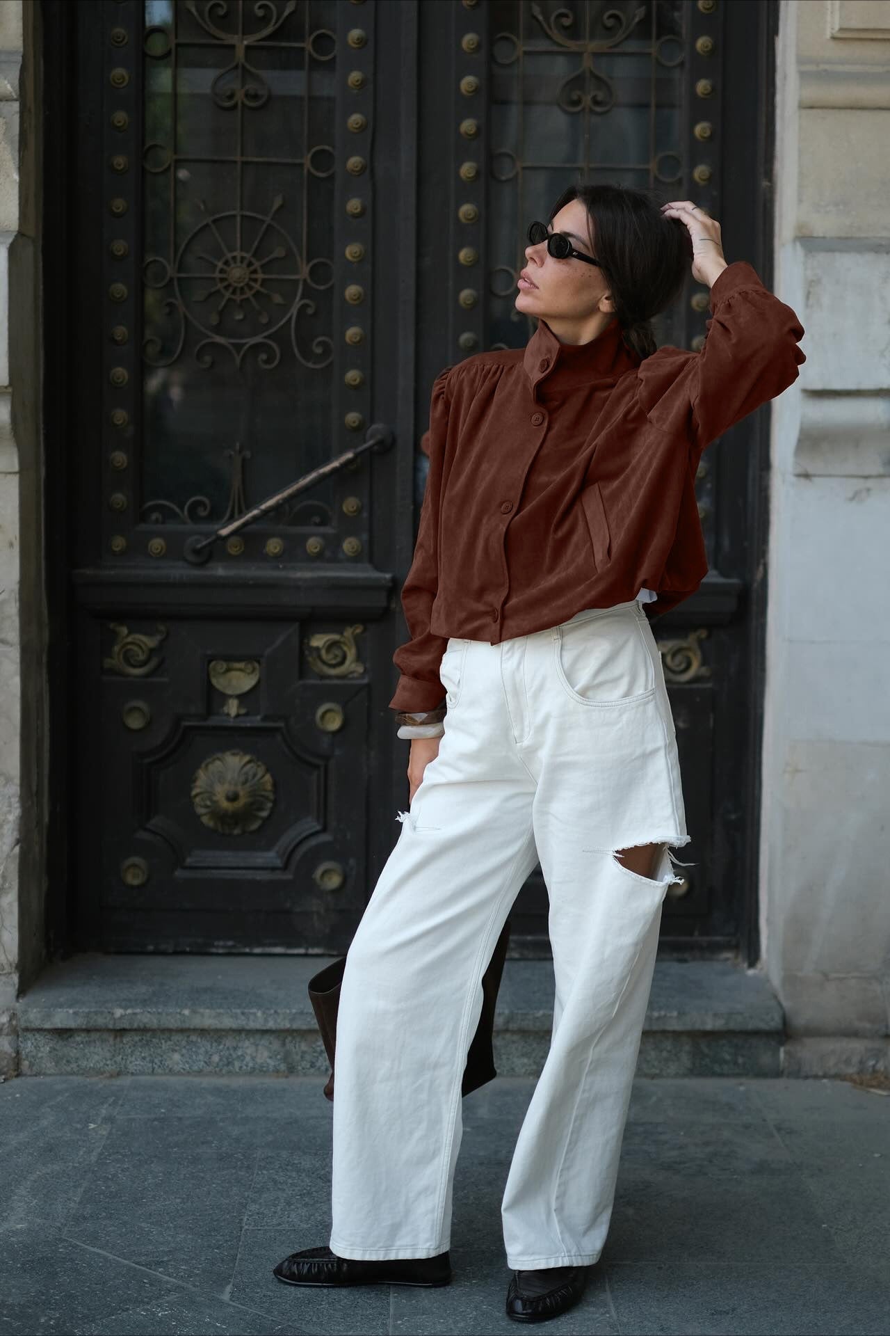 Chic Suede Style Long Sleeve Jacket