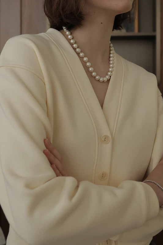 Vintage Cotton V Neck Cardigan