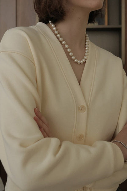 Vintage Cotton V Neck Cardigan