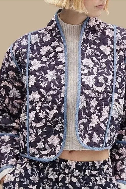 Floral Reversible Thick Padded Coat