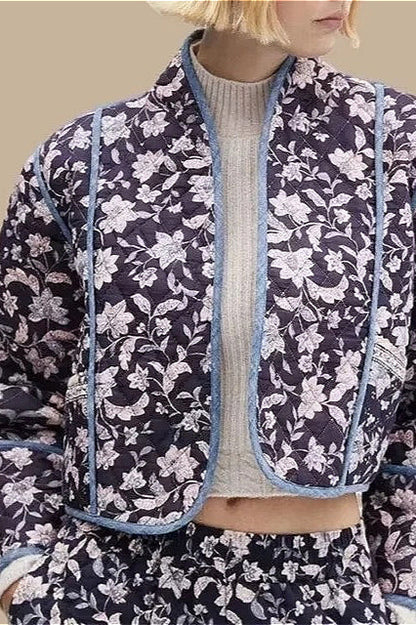 Floral Reversible Thick Padded Coat