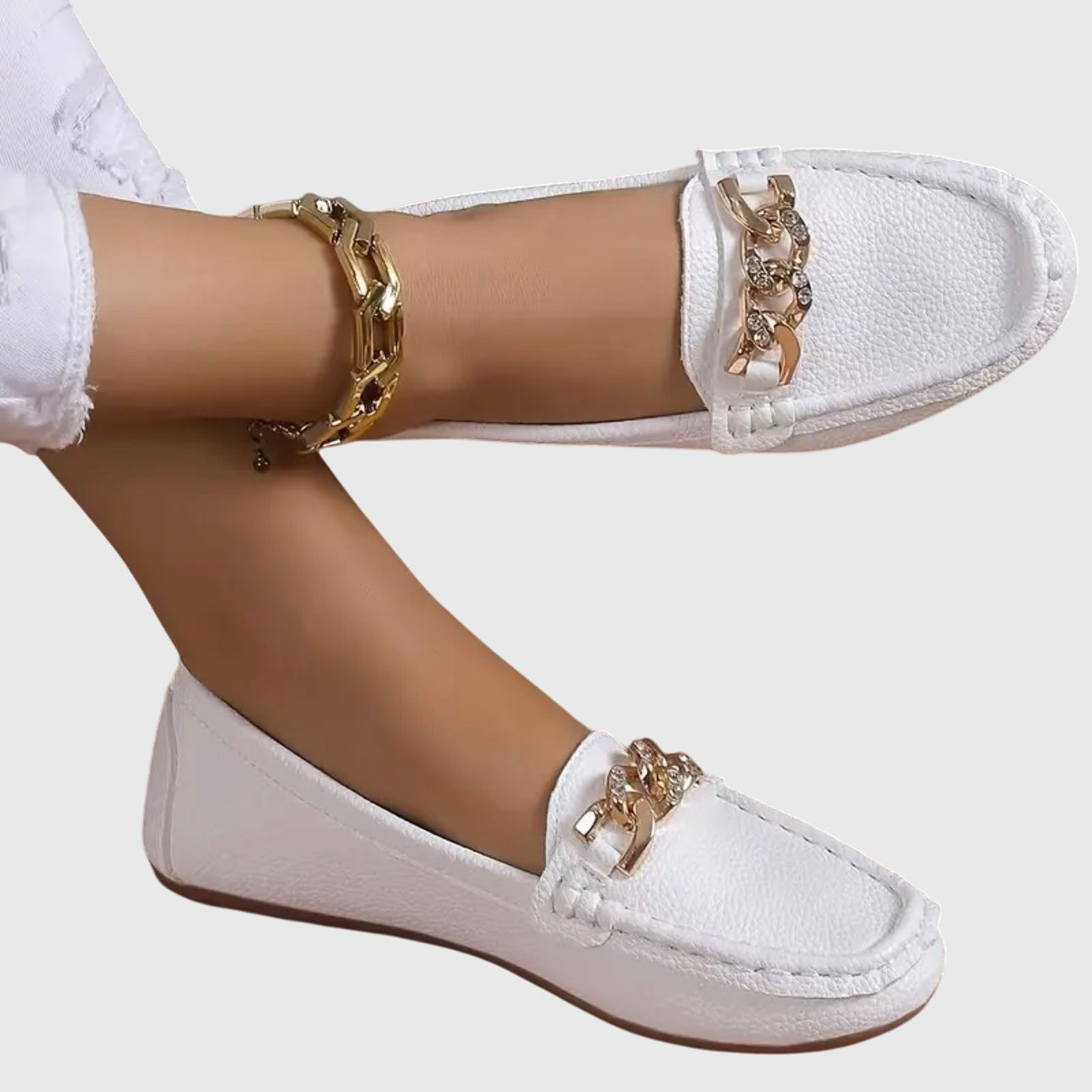 AmyVictoria | Flat Diamond Buckle Loafers