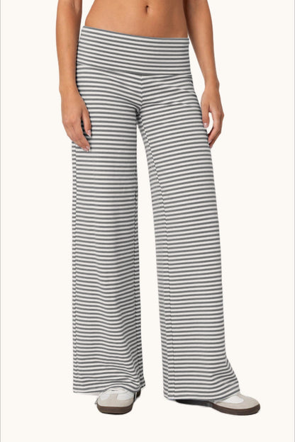 Athletic Fluid Stripe Straight Pants