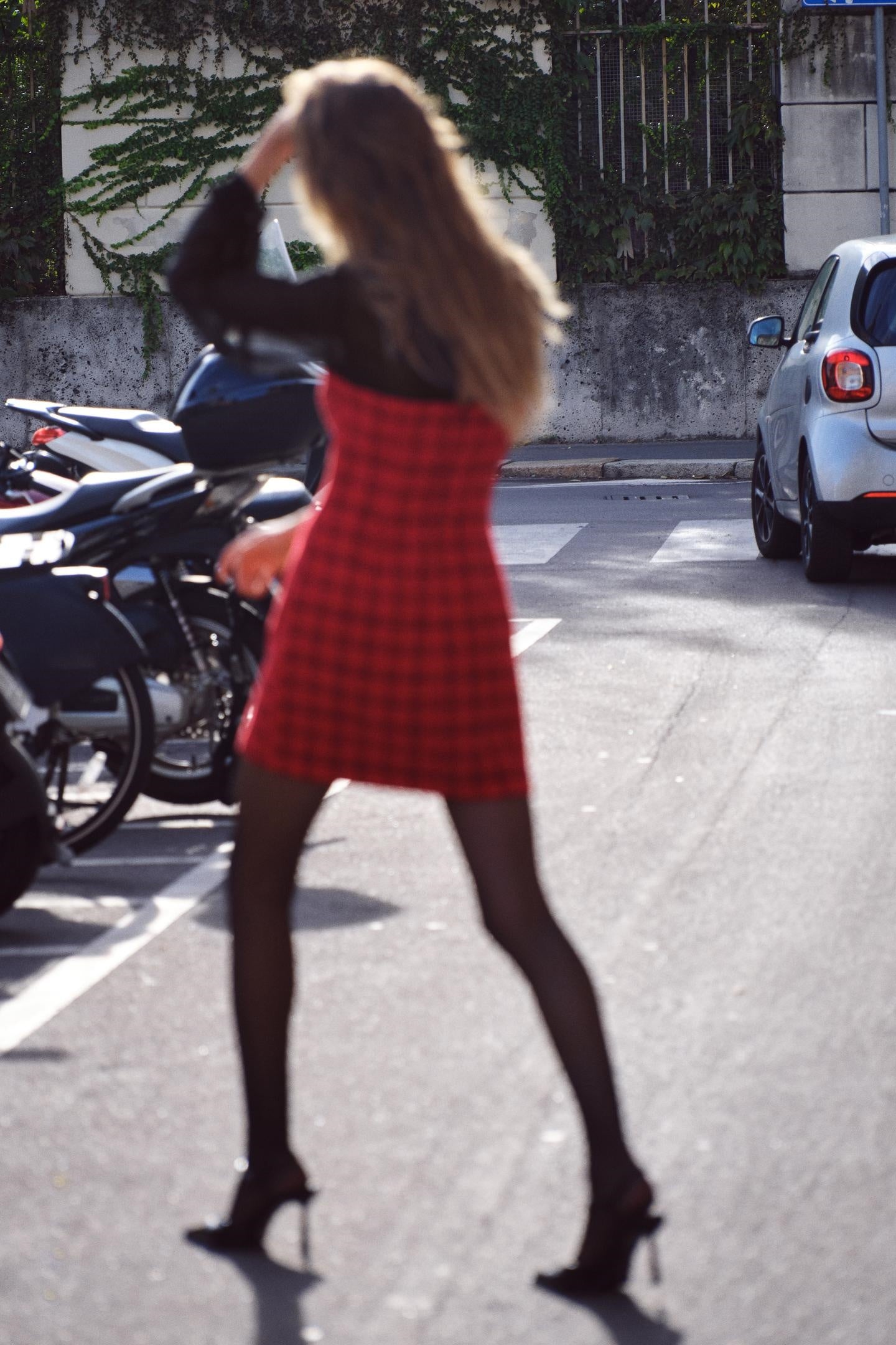 Janice Balloon Sleeve Spliced Mini Dress