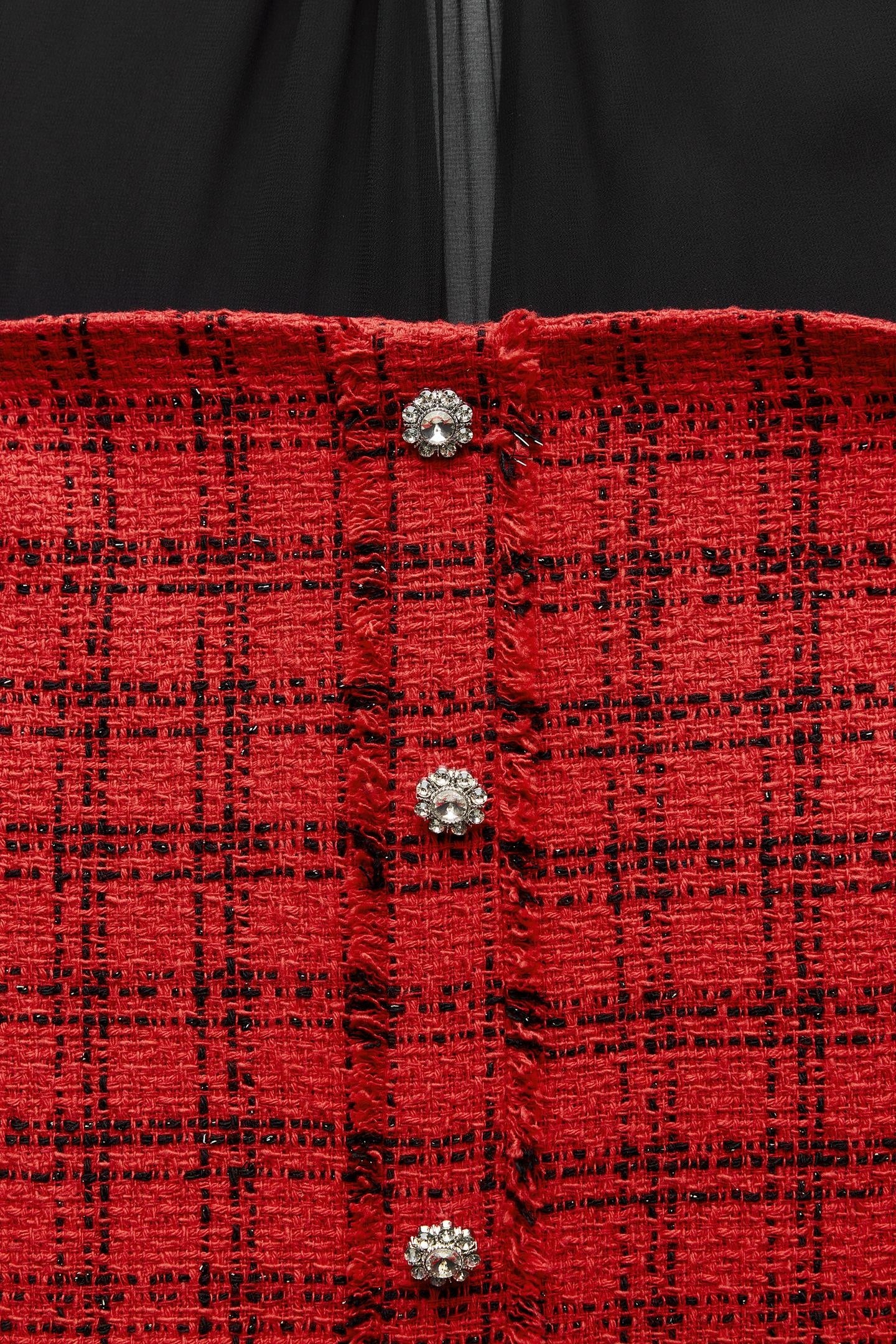 Janice Balloon Sleeve Spliced Mini Dress