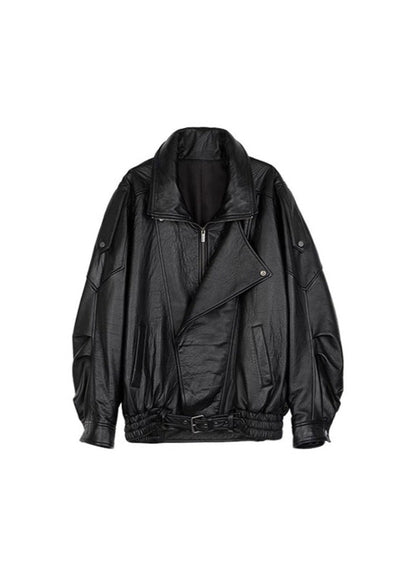 Oversized Leather Biker Jacket – Vintage-InspiRed Statement