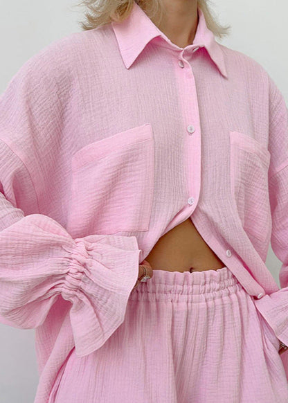 Breeze Cotton - Relaxed Two-Piece Shirt & Shorts Set