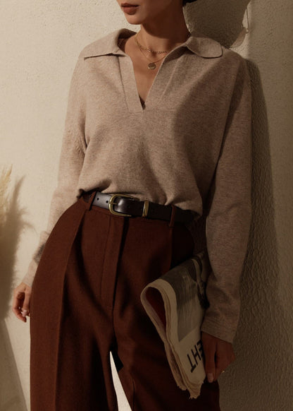 Adele - Soft Knit Polo Sweater