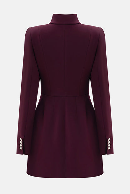 Elegant Long-sleeved Hollowed-out Button-down Slim-fit Mini Dress