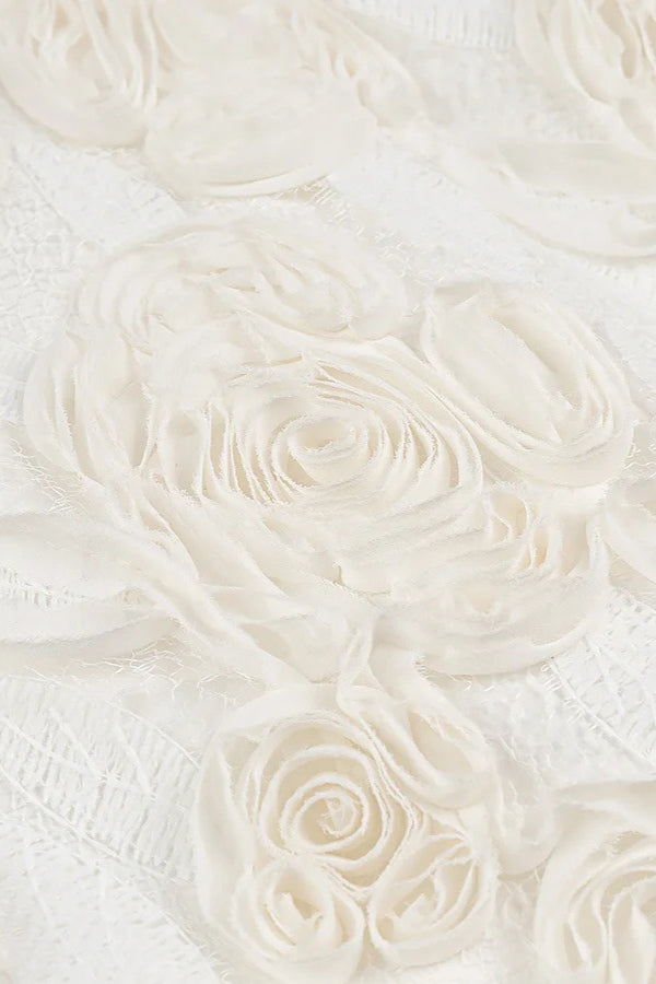 Rose Appliqué Ruffle Cami Maxi Dress