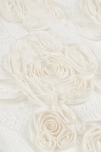 Rose Appliqué Ruffle Cami Maxi Dress