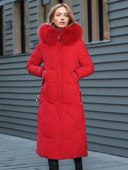 Longline Coat Hooded Zip Up Hooded Qualited Casual Winter Outerwear