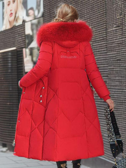 Longline Coat Hooded Zip Up Hooded Qualited Casual Winter Outerwear
